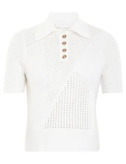 ZIMMERMANN Tops<Raie Mesh Knit Polo