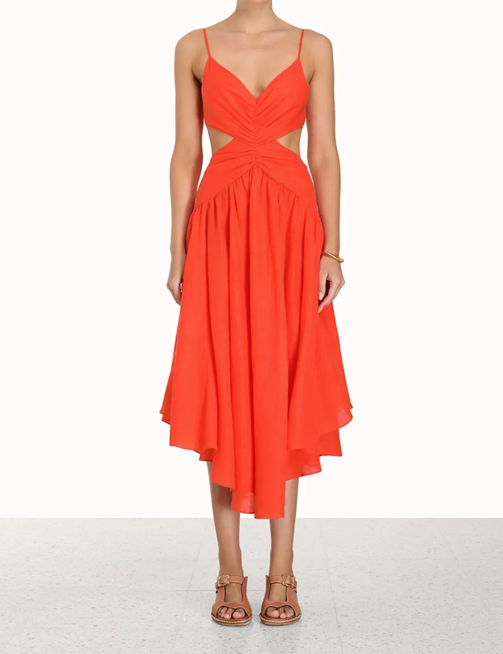 ZIMMERMANN Dresses & Coverups<Raie Plunge Cut Out Midi Dress