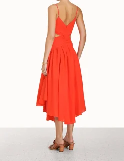 ZIMMERMANN Dresses & Coverups<Raie Plunge Cut Out Midi Dress