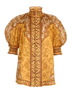 ZIMMERMANN Clothing<Raie Short Sleeve Blouse