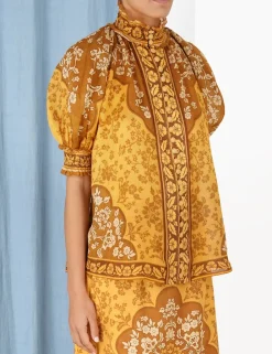 ZIMMERMANN Clothing<Raie Short Sleeve Blouse