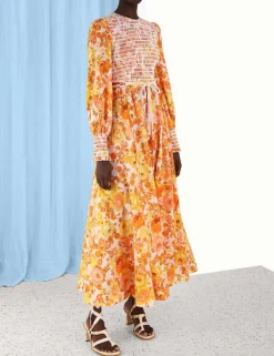 ZIMMERMANN Clothing<Raie Smocked Bodice Midi Dress
