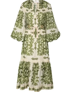 ZIMMERMANN Clothing<Raie Tiered Billow Midi Dress