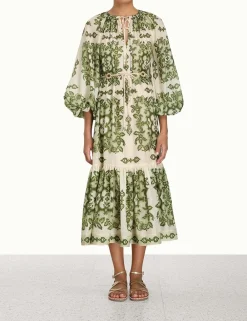 ZIMMERMANN Clothing<Raie Tiered Billow Midi Dress