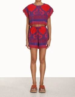 ZIMMERMANN Tops<Raie Towelling Crop