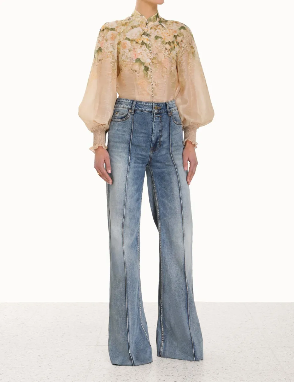 ZIMMERMANN Luminosity<Sensory Buttoned Blouse