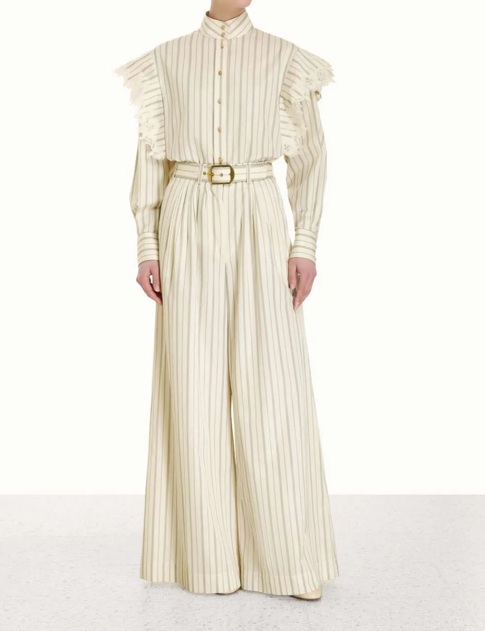 ZIMMERMANN Luminosity<Sensory Lace Stripe Shirt