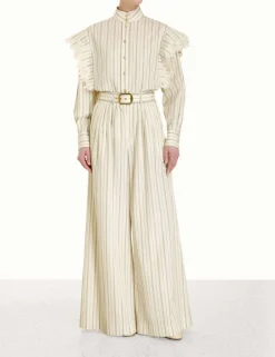 ZIMMERMANN Tops<Sensory Lace Stripe Shirt