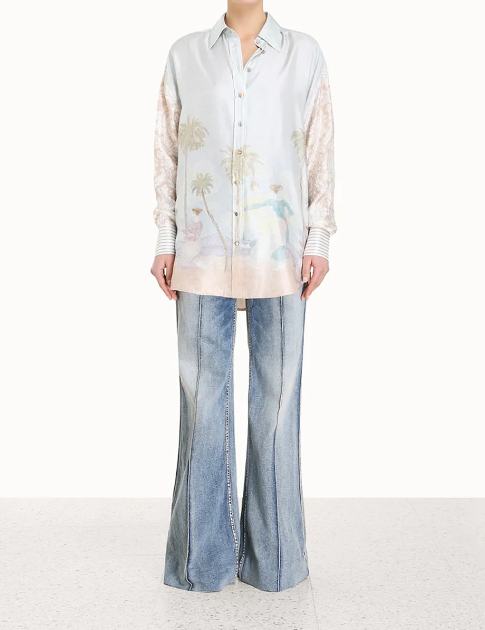 ZIMMERMANN Tops<Sensory Spliced Shirt