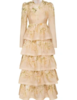 ZIMMERMANN Dresses<Sensory Tiered Midi Dress