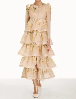 ZIMMERMANN Clothing<Sensory Tiered Midi Dress