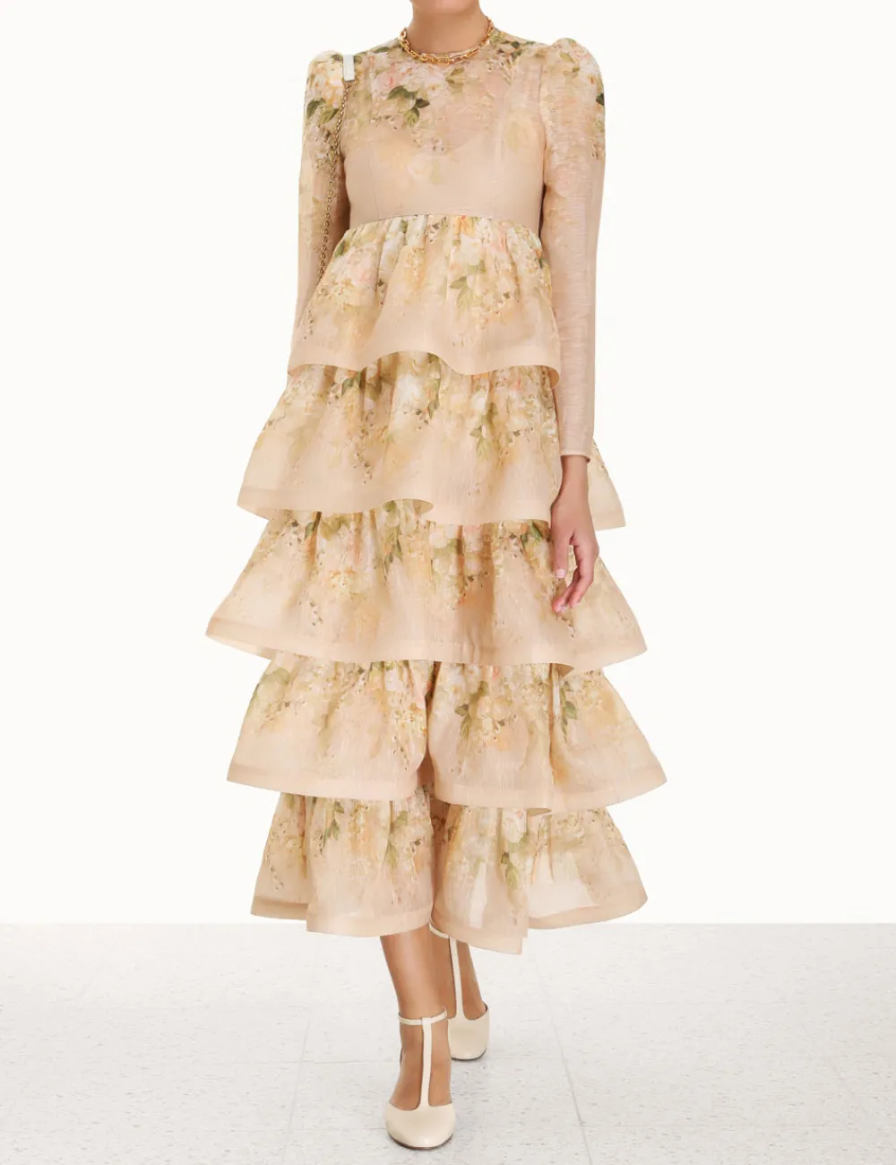 ZIMMERMANN Clothing<Sensory Tiered Midi Dress