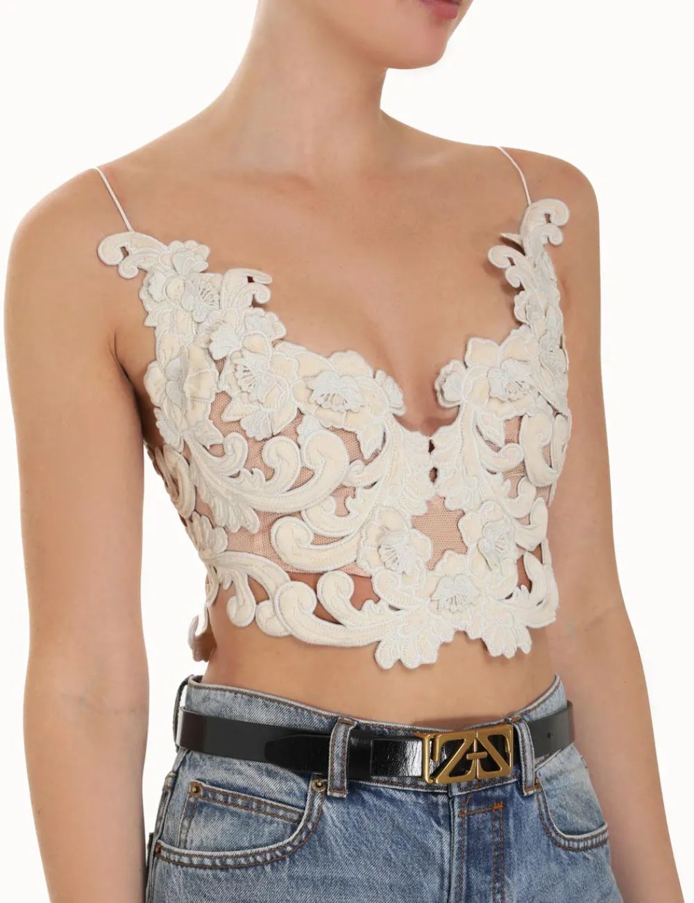ZIMMERMANN Form & Light<Sensory Velvet Lace Bodice