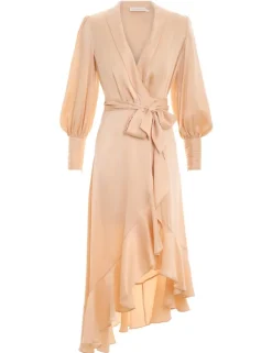 ZIMMERMANN Dresses<Silk Wrap Midi Dress