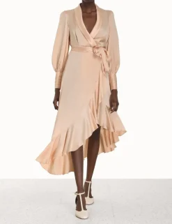 ZIMMERMANN Dresses<Silk Wrap Midi Dress
