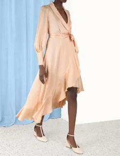 ZIMMERMANN Dresses<Silk Wrap Midi Dress