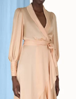 ZIMMERMANN Luminosity<Silk Wrap Midi Dress