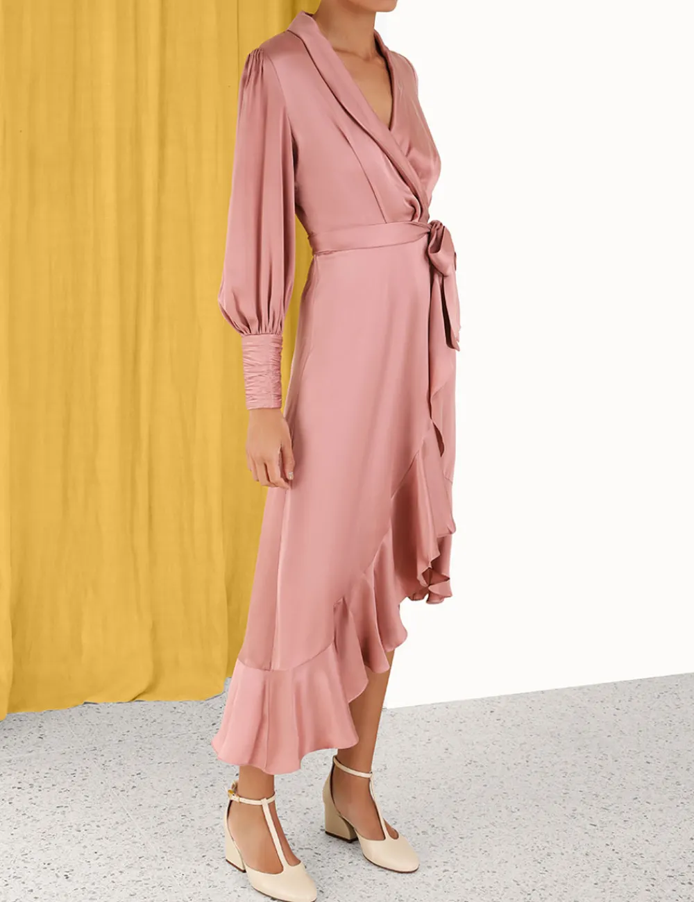 ZIMMERMANN Luminosity<Silk Wrap Midi Dress