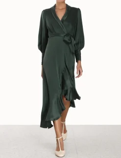 ZIMMERMANN Dresses<Silk Wrap Midi Dress