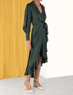 ZIMMERMANN Dresses<Silk Wrap Midi Dress