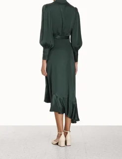 ZIMMERMANN Dresses<Silk Wrap Midi Dress
