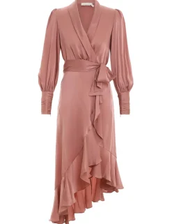 ZIMMERMANN Dresses<Silk Wrap Midi Dress