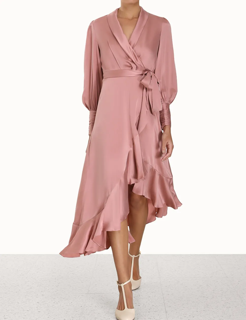 ZIMMERMANN Dresses<Silk Wrap Midi Dress