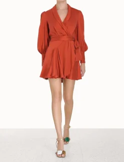 ZIMMERMANN Luminosity<Silk Wrap Mini Dress