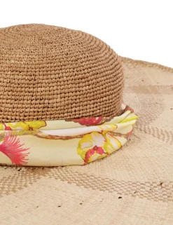 ZIMMERMANN Accessories<Straw & Printed Silk Sunhat