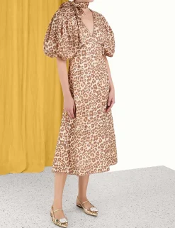 ZIMMERMANN Luminosity<Tie Neck Midi Dress