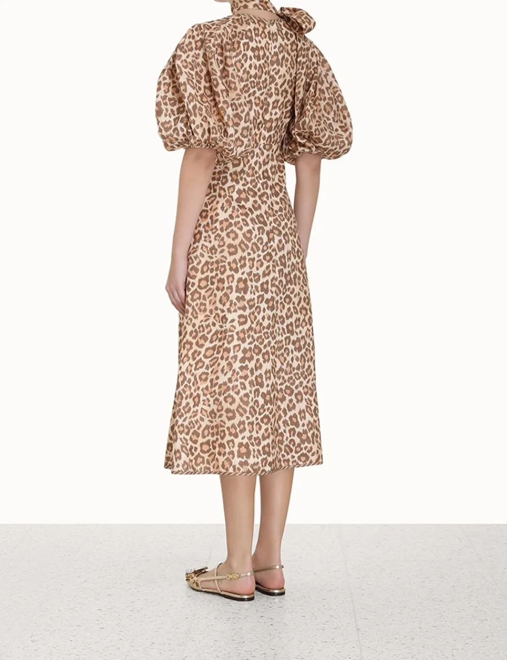 ZIMMERMANN Luminosity<Tie Neck Midi Dress