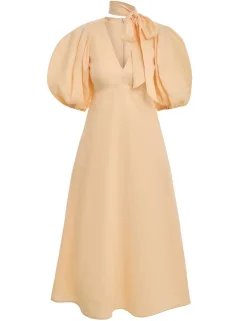 ZIMMERMANN Clothing<Tie Neck Midi Dress