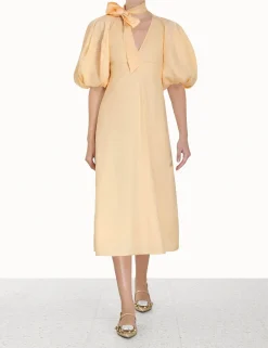 ZIMMERMANN Clothing<Tie Neck Midi Dress