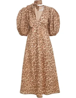 ZIMMERMANN Clothing<Tie Neck Midi Dress