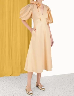 ZIMMERMANN Dresses<Tie Neck Midi Dress