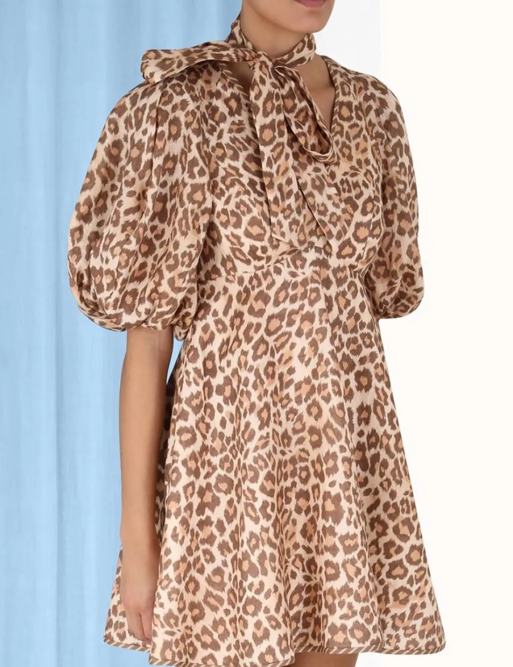 ZIMMERMANN Luminosity<Tie Neck Mini Dress