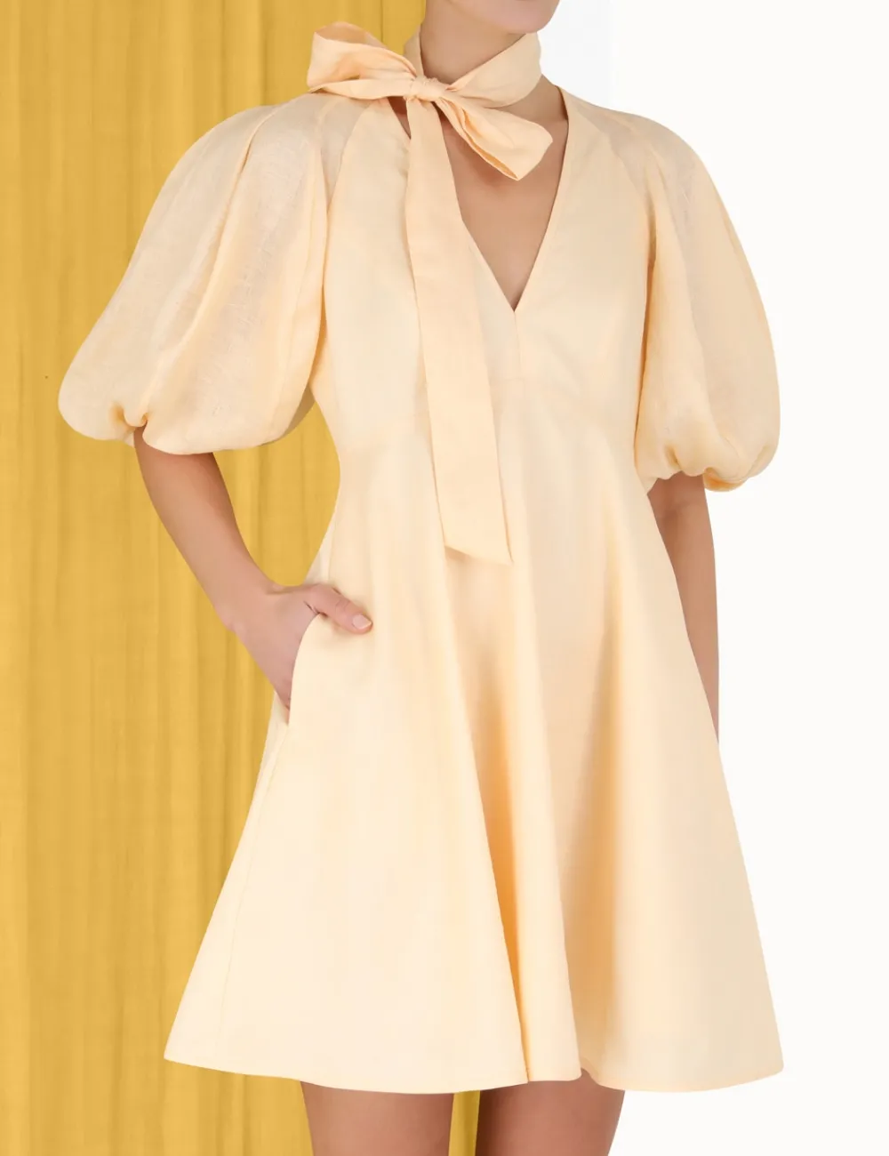 ZIMMERMANN Clothing<Tie Neck Mini Dress