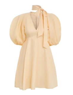 ZIMMERMANN Luminosity<Tie Neck Mini Dress